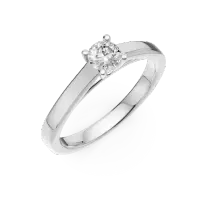 Inel de logodna din aur alb cu un diamant solitaire de 0.24ct