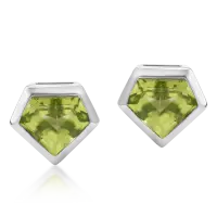 Cercei din aur alb cu peridote de 1.2ct
