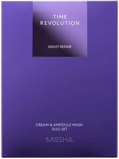 Missha Time Revolution Set Night Repair -Cremă de noapte, 50 ml + Măști de foi, 5 buc