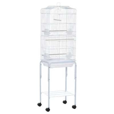 Colivie pentru pasari PawHut, 46.5x36x157cm, alb | Aosom Romania