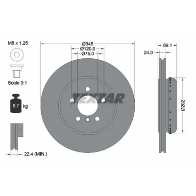 Disc frana TEXTAR 92253925