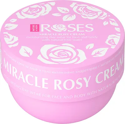 Nature of Agiva Roses Crema revitalizantă pentru față și corp cu apă naturală de trandafiri, 150 ml