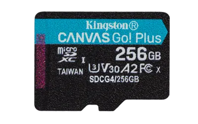 Card de memorie Kingston Canvas Go! Plus Micro-SDXC, 256 GB, Clasa 10 + Adaptor