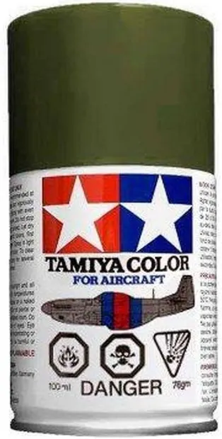 Vopsea spray Tamiya - AS-6 Olive Drab (USAAF), flat - Spray For Aircraft (100 ml) (TAM86506)