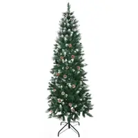 HOMCOM Brad de Craciun cu 6 picioare cu zapada artificiala cu 508 ramuri realiste, con de pin, pentru decorare interioara, verde alb | Aosom Romania