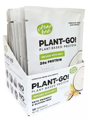 Proteine vegan, cu MCT, fără zahăr, vanilie, 10 x 33 g, Plant-Go!