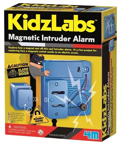 Jucărie de construcție 4M Kidz Labs - Alarmă împotriva intrușilor cu un senzor