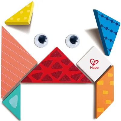 Jucărie din lemn Hape - Tangram mic, 12 piese