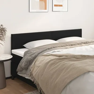 vidaXL Tăblii de pat, negru, 200x5x78/88 cm, piele ecologică