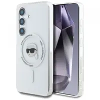 Husa MagSafe pentru Samsung Galaxy S25 S931, Karl Lagerfeld, IML Karl's Head, Alba