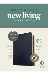 NLT Compact Giant Print Bible, Filament-Enabled Edition (Red Letter, Leatherlike, Navy Blue Cross, Indexed)
