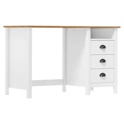 vidaXL Birou Hill cu 3 sertare, 120x50x74 cm, lemn masiv de pin