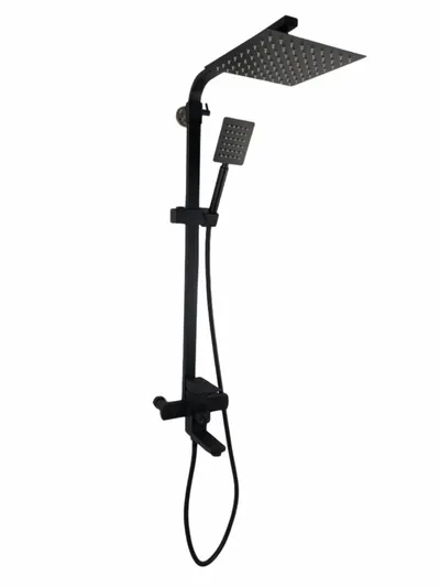 Coloana de dus Mixxus KUB-009-J NEGRU, 120 cm baterie si para, monocomanda, furtun flexibil