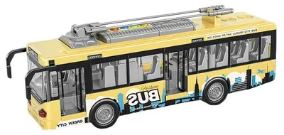 Jucărie electronică Raya Toys - Troleibuz, cu sunete și lumini, galben