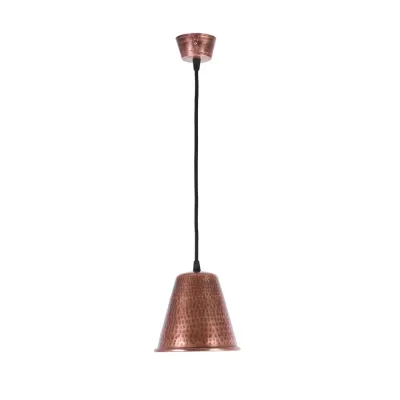 Lustra vintage din cupru CS14CO, finisaj rustic, diametru 15,5 cm