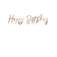 Banner happy birthday rose gold 16.5x62 cm