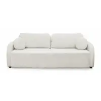 Canapea extensibila NOVA, 3 locuri, cu arcuri si lada depozitare, bej deschis + alb, 226x103x90 cm