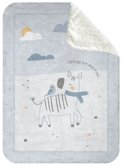 Pătură pentru copii Sherpa KikkaBoo - Stripy Friends, 80 x 110 cm