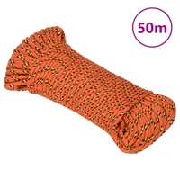 vidaXL Frânghie de barcă, portocaliu, 3 mm, 50 m, polipropilenă