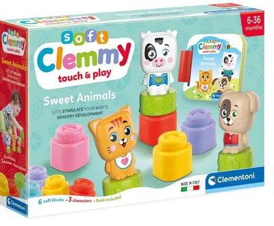 Set de joacă Clementoni Soft Clemmy - Animale, 10 piese