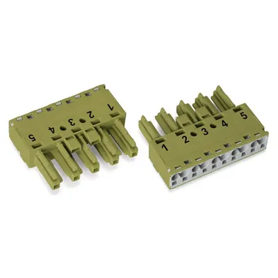 Socket; 5-pole; Cod. B; 4,00 mm²; light green