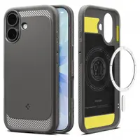 Husa MagSafe pentru Apple iPhone 17, Spigen, Rugged Armor, Gri ACS10368