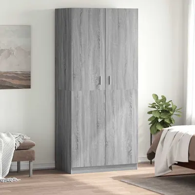 vidaXL Șifonier, gri sonoma, 90x52x200 cm, lemn prelucrat