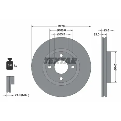 Disc frana TEXTAR 92303203