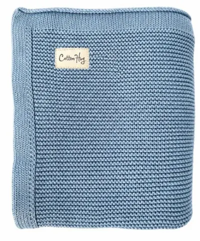 Păturică din bumbac Cotton Hug - Organic, 80 x 100 cm, denim