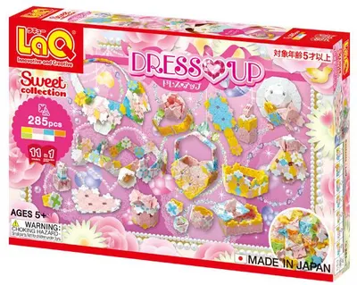 Constructor pentru copii 11 în 1 LaQ Sweet Collection - Dress Up, 285 piese
