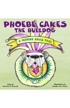 Phoebe Cakes the Bulldog a Mardi Gras Tail