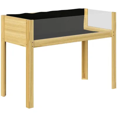 Outsunny Strat Înălțat de Grădină din Lemn cu Panouri din Acril și Orificii de Drenaj, 110x50x80 cm, Lemn Natural | Aosom Romania