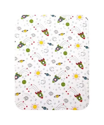 Paturica dubla de vara bebelusi DeLuxe 98x78 cm Aventura in cosmos
