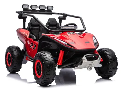 UTV electric pentru 2 copii Kinderauto Vector V2 Dune-Buggy, 220W, 12V, roti moi, scaun tapitat, echipat premium, rosu
