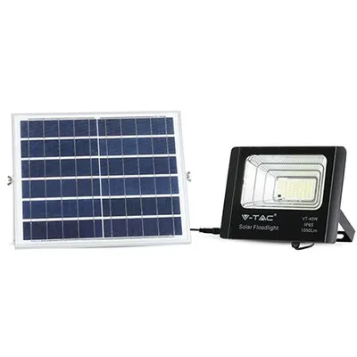 Reflector LED 16W 6000K cu incarcare solara V-TAC SKU-94008