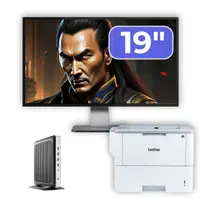 Pachet PC Second Hand HP T630 Thin Client, AMD GX-420GI 2.00GHz, 8GB DDR4, 32GB SSD Flash + Monitor 19" &amp; Imprimanta Brother HL-L6300DW