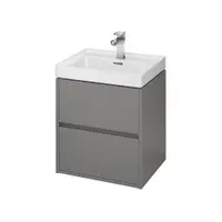 Dulap baie suspendat Cersanit Crea 50 pentru lavoar incastrabil, gri