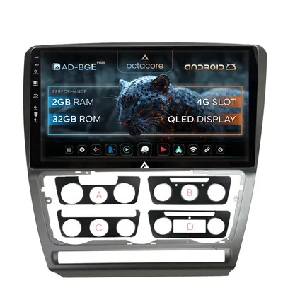Navigatie Skoda Octavia 2, Android, E-Octacore 2GB RAM + 32GB ROM, 10.1 Inch - AD-BGE10002+AD-BGRKIT048
