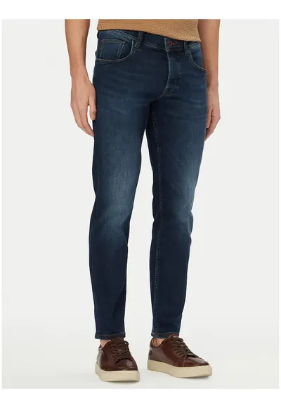 Blugi barbati - slim fit - bumbac si lyocell - Bleumarin