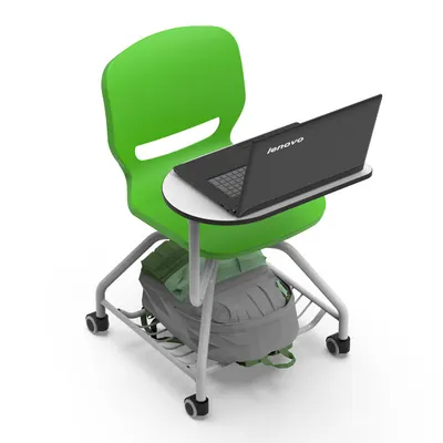 Scaun cu măsuţă de scris și suport pentru ghiozdan, ERGOS SHELL NOTE 360, Verde