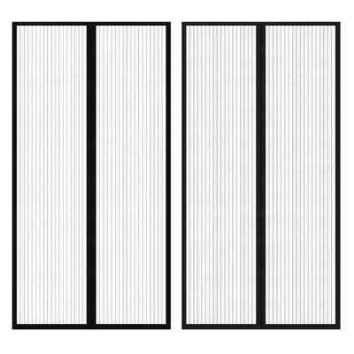 vidaXL Perdea anti insecte cu benzi scai, 210 x 100 cm, 2 buc, negru