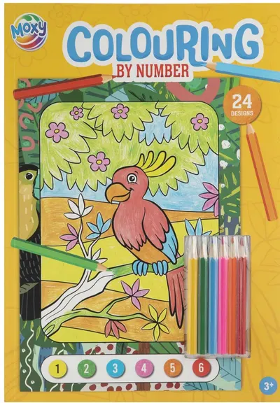 Carte de colorat Moxy - 24 de poze, cu 6 creioane