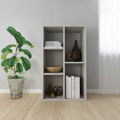 vidaXL Bibliotecă/Dulap, gri beton, 50x25x80 cm, lemn prelucrat