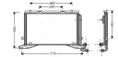 Condensator climatizare potrivit MERCEDES E T-MODEL (S210), E (VF210), E (W210) 2.5D-3.2D 06.96-03.03