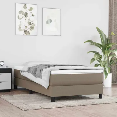 vidaXL Cadru de pat cu arcuri Taupe 90x190 cm Stofa