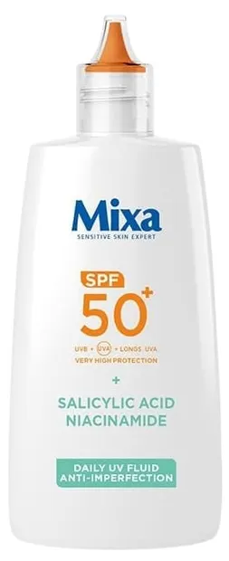 Mixa Fluid facial cu protecție solară Anti-Imperfection, SPF50+, 40 ml
