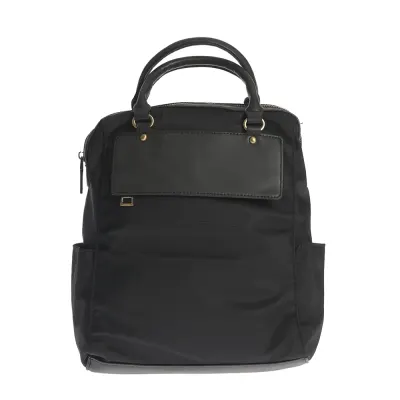 Rucsac negru elegant cu manere duble si design urban