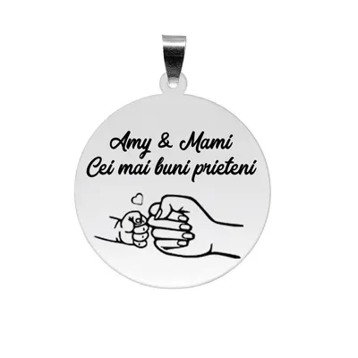 Nala - Pandantiv personalizat pentru mama cu banut din argint 925