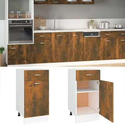 vidaXL Dulap inferior cu sertar “Lyon”, stejar fumuriu, 40x46x81,5 cm