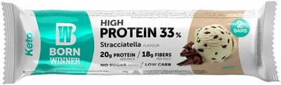 Baton proteic KETO, stracciatella, 60 g, Born Winner